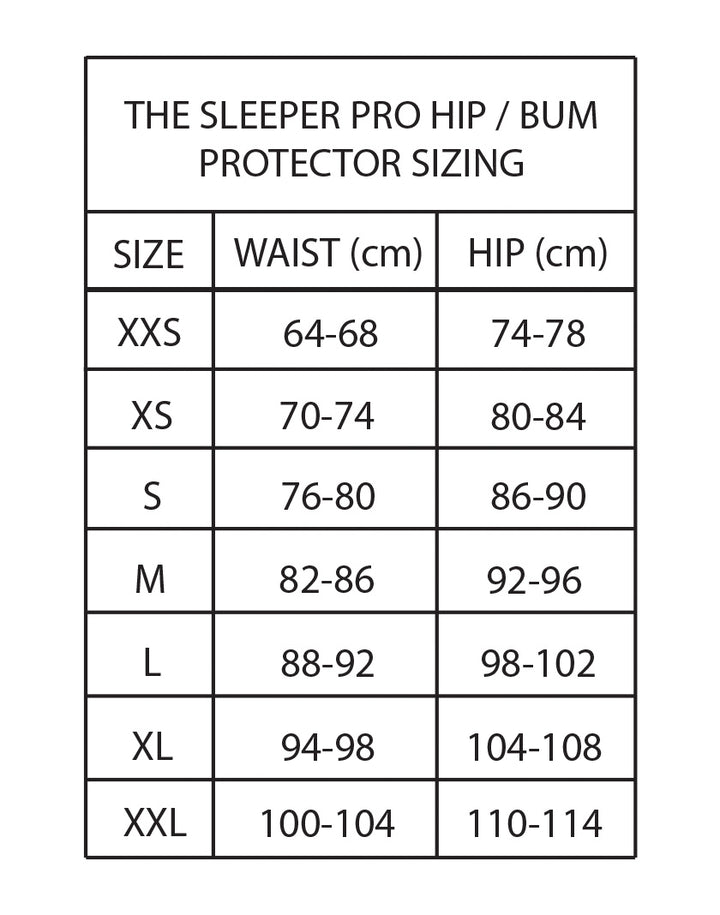 GAIN THE SLEEPER PRO HIP/BUM PROTECTORS - BLACK